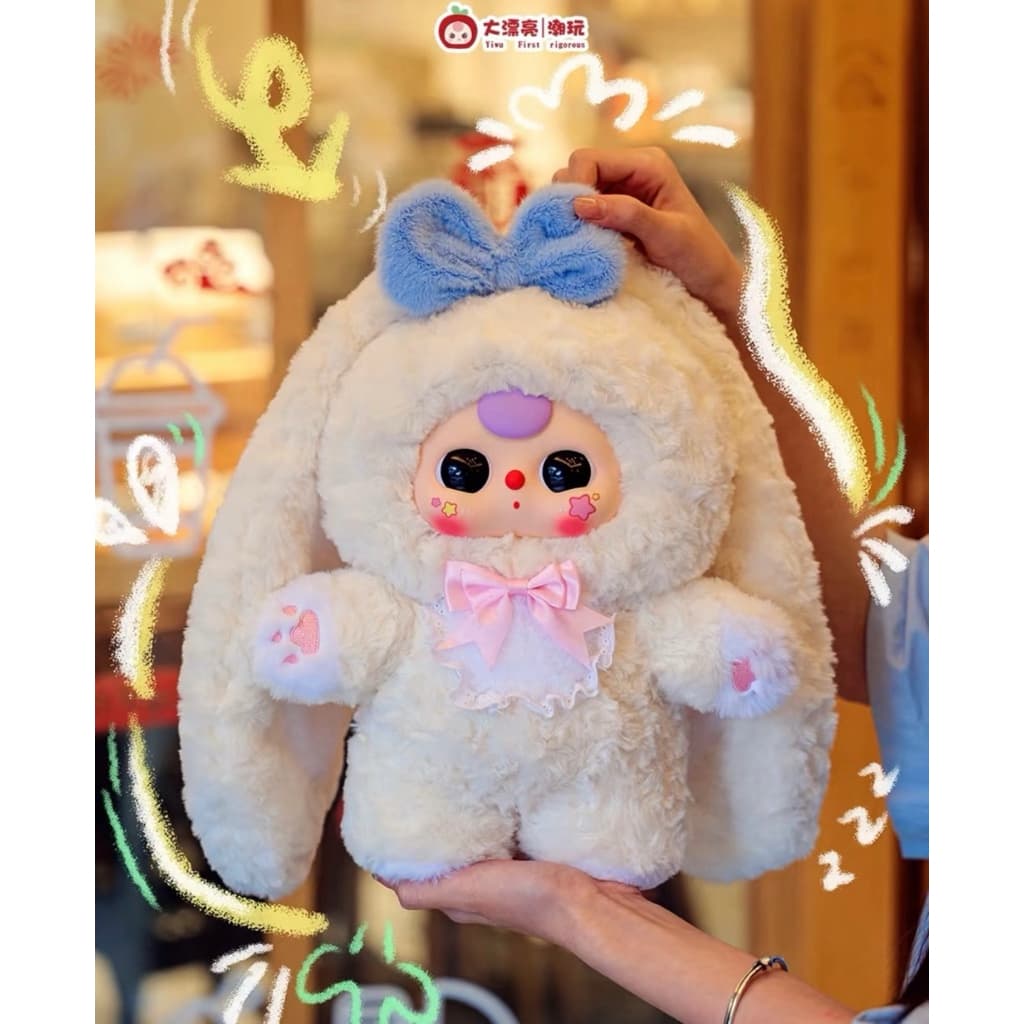 Cream Bunny, a Baby Three 400% Hugging Baby Backpack Plush Blind Box figure