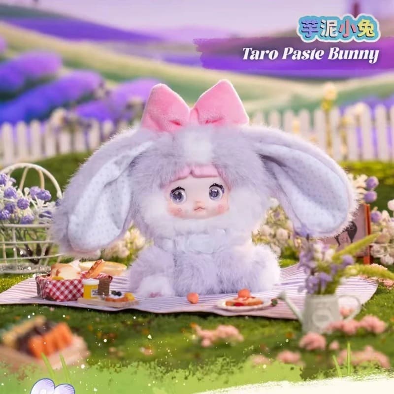 Taro Paste Bunny, a NOMMI Sitting Zoo Series Plush Blind Box figure