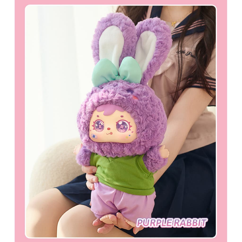 Purple Rabbit, a Samuel Rabbit and Rabbit Elf Blind Box 680% figure