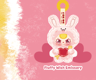 Fluffy Wish Emissary, a Baby Three Cupid Vinyl Series Plush Blind Box figure