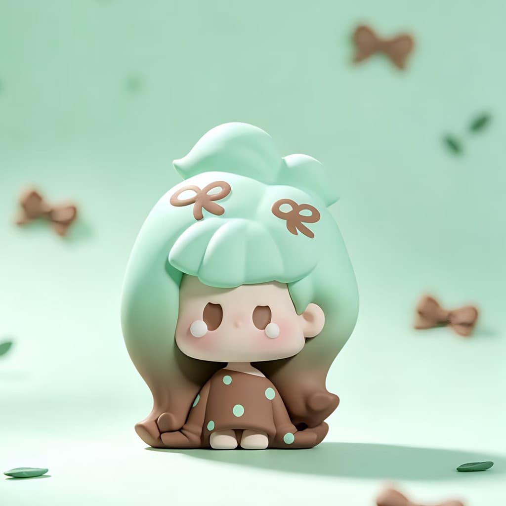 Mint Choco, a collectible figure from the NuNu Remix Series Cute Beans MINI Figure Doll Gift series by NUNU