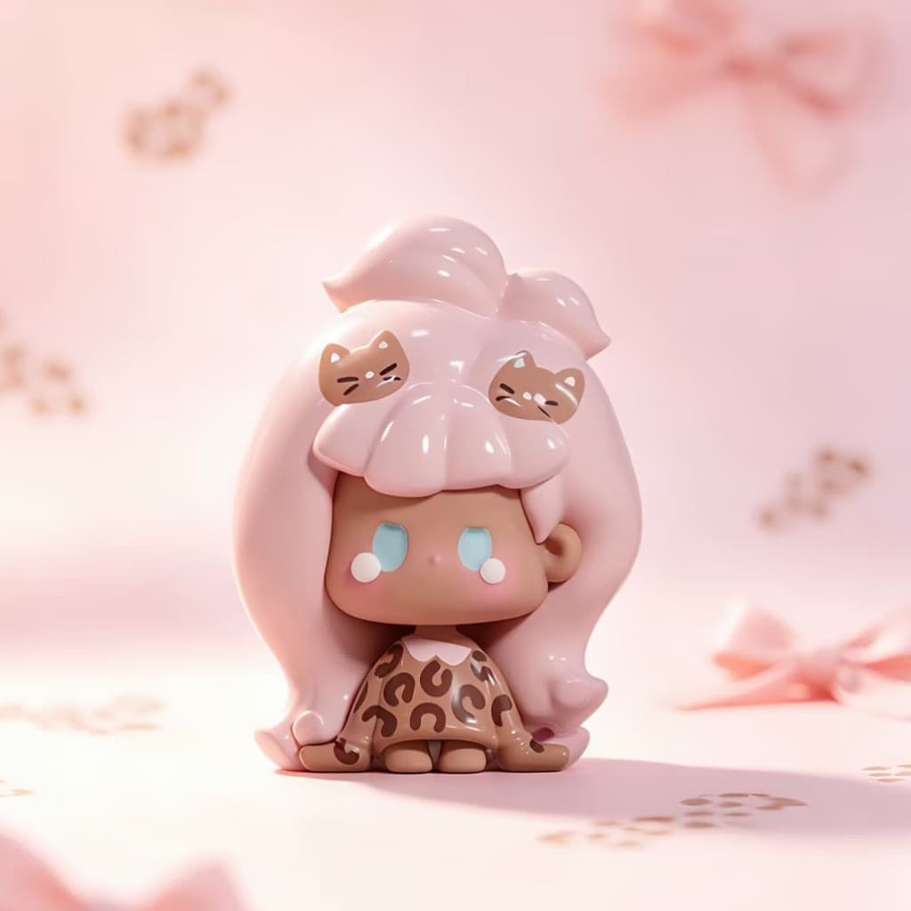 Pinky Leopard, a NuNu Remix Series Cute Beans MINI Figure Doll Gift figure