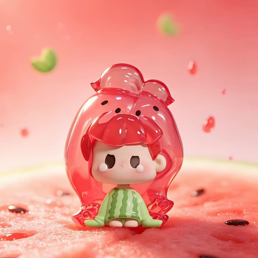Watermelon Pop, a NuNu Remix Series Cute Beans MINI Figure Doll Gift figure