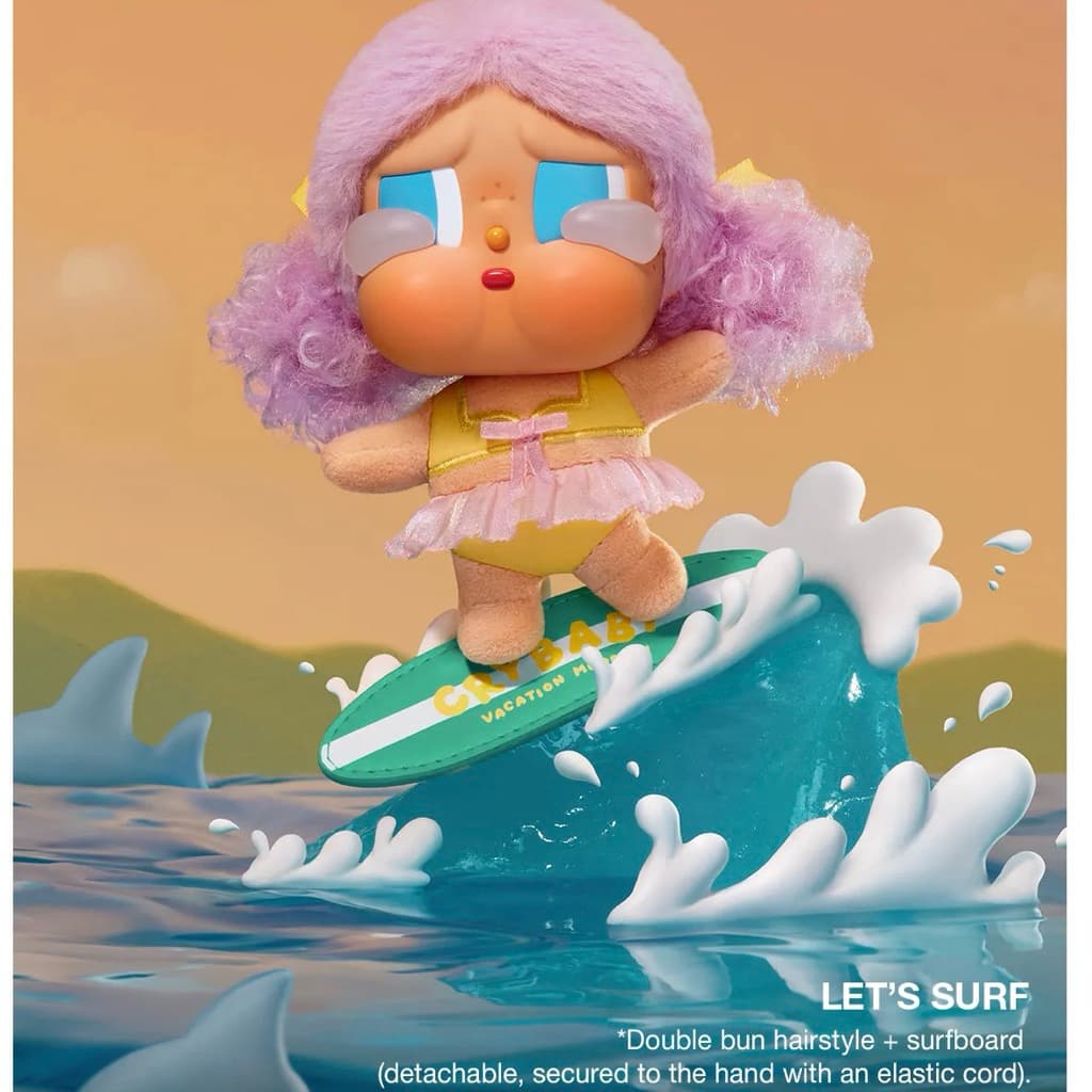 Let's Surf, a CRYBABY Vacation Mode On Series - Vinyl Plush Pendant Blind Box figure