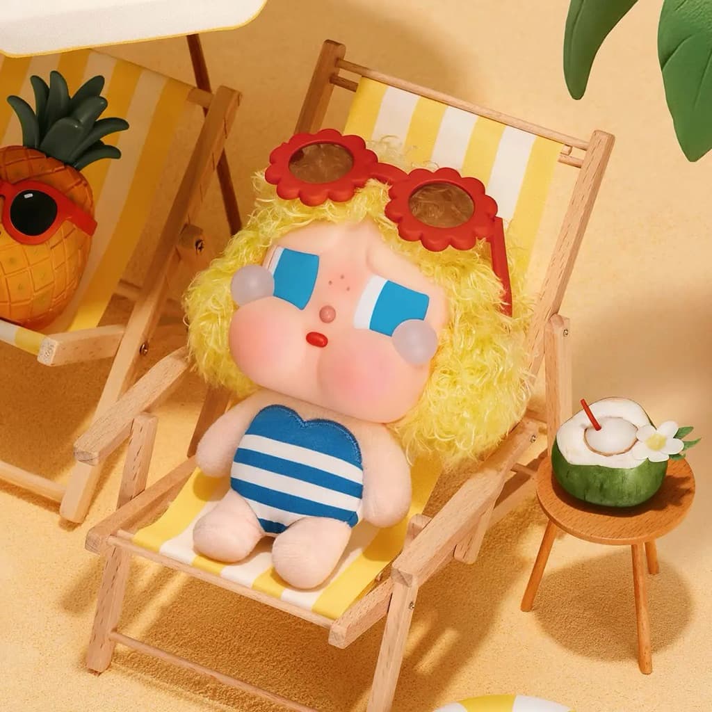 Sunbathing, a CRYBABY Vacation Mode On Series - Vinyl Plush Pendant Blind Box figure