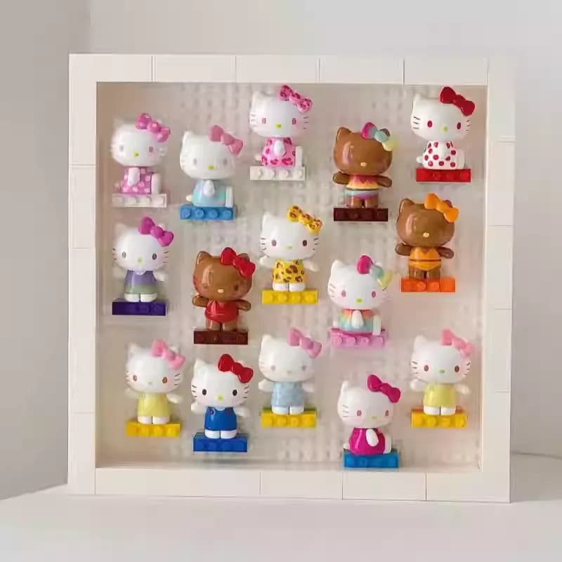 Blue Heart Dress Kitty, a TOP TOY Hello Kitty Mini summer Rainbow Candy Series Figures Surprise Bag figure