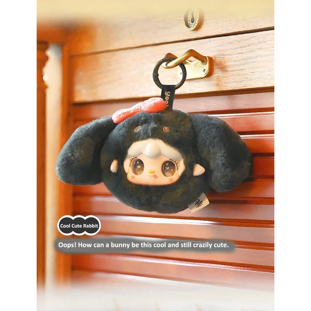 Black Rabbit, a collectible figure from the YOOKI Cutely Rabbit Mini Bunny Birthday Gift Plush Pendant Scented series by YOOKI