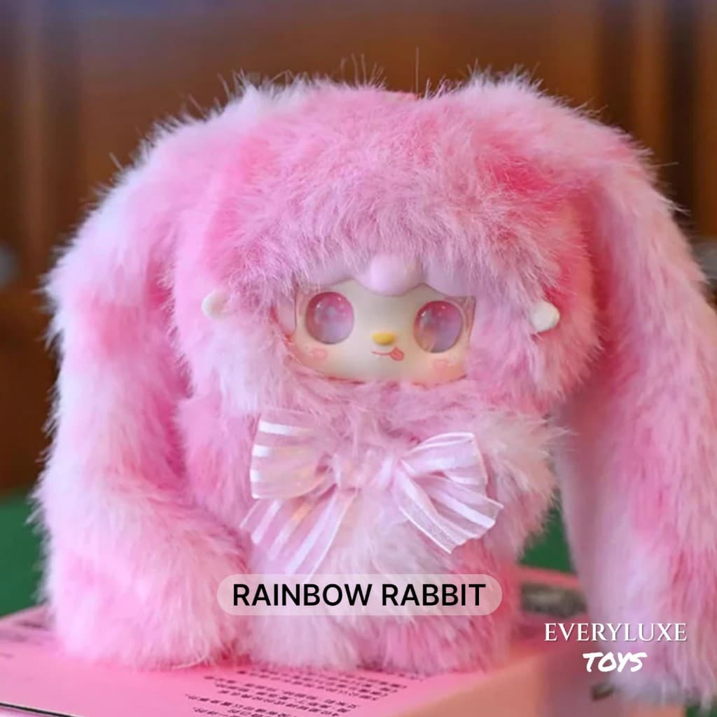 Rainbow Rabbit, a collectible figure from the YOOKI v13 Oxygen Hopping Bunny Vinyl Plush Pendant Doll Girl Gift series by YOOKI